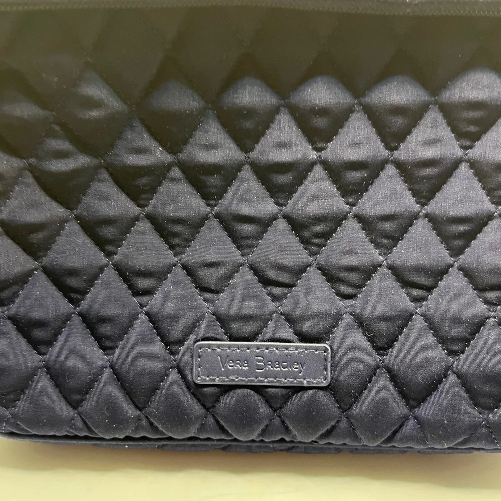 Vera Bradley Quilted Black Cosmetic Case